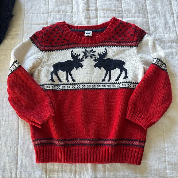 Janie and Jack Other - Red and White Moose Sweater by Janie and Jack 2T